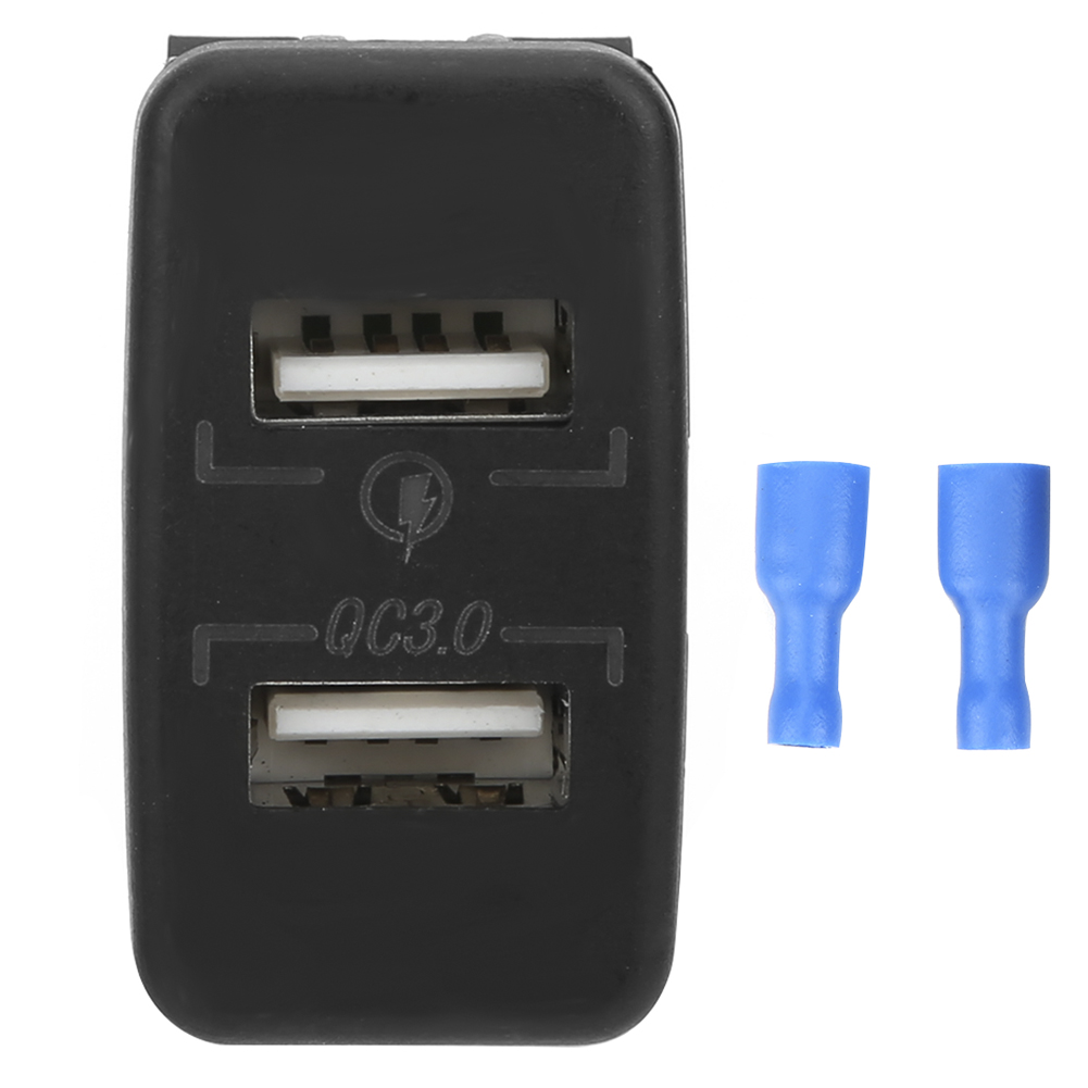 Duales Schnell-usb-autoladegerät, Geeignet Für Toyota, Handys, Mp3-player, Digitalkameras, Blau