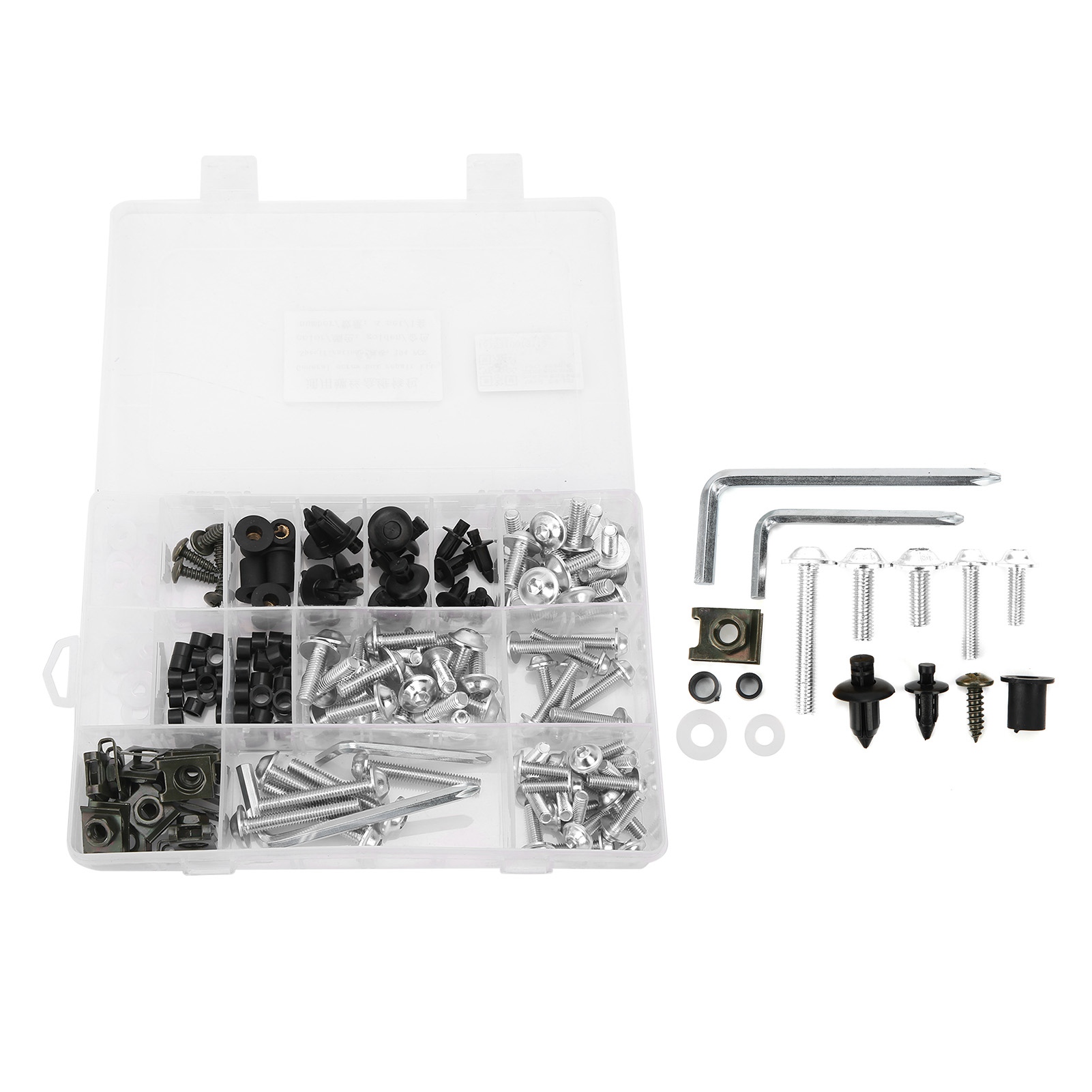 Universeller Motorradverkleidungsschraubensatz, Silberne Aluminium-windschutzscheibenschrauben, Reparaturbefestigungselemente