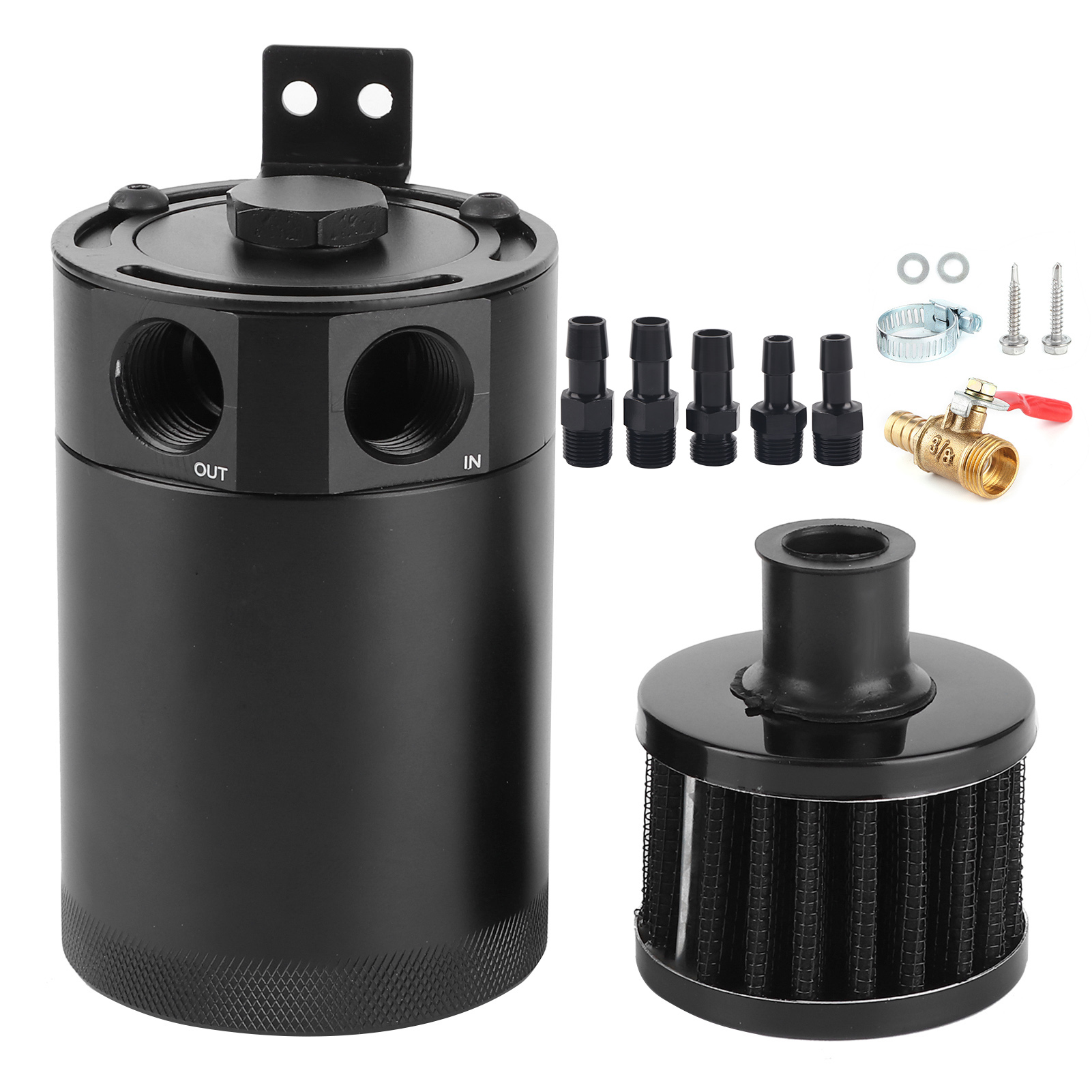 3/8"-ölabscheider, 2-port-behälter Mit Schwallblech, Entlüftungsventil Und Entlüftungsöffnung, Universalzylinder