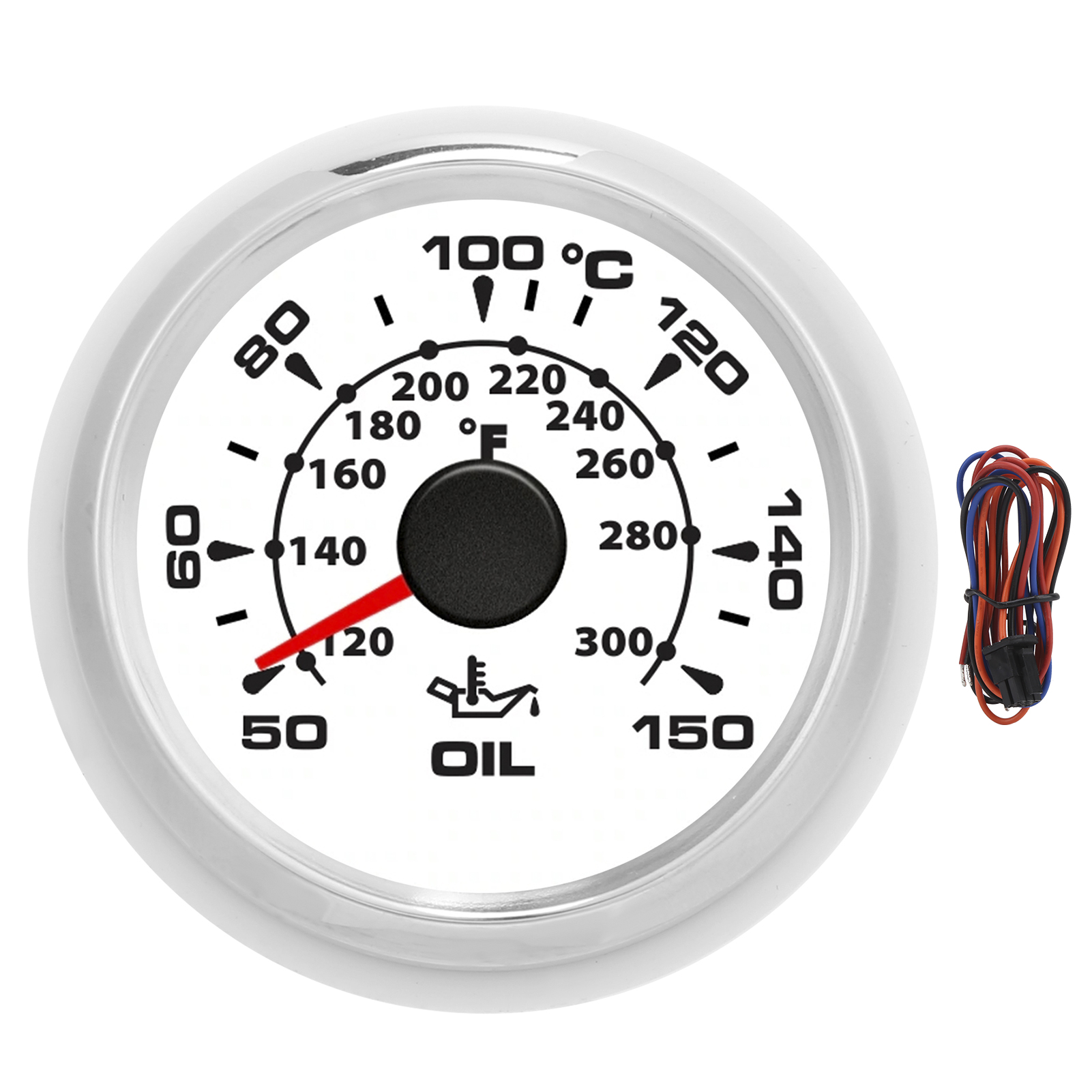 Digitales 2-in-1-öltemperaturmessgerät, Widerstand 361-19 Ohm, Anzeige 50-150°c, 8-farbige Hintergrundbeleuchtung, Wasserdicht Nach Ip67.