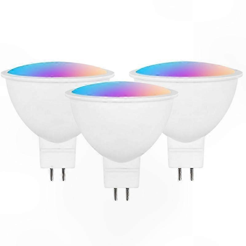 3er-pack 12v Mr16 Rgb+cw Smart-led-lampen, Integrierter Dimmer, Mehrfarbig, Timer, Sprachgesteuert, 5w Spotbeleuchtung