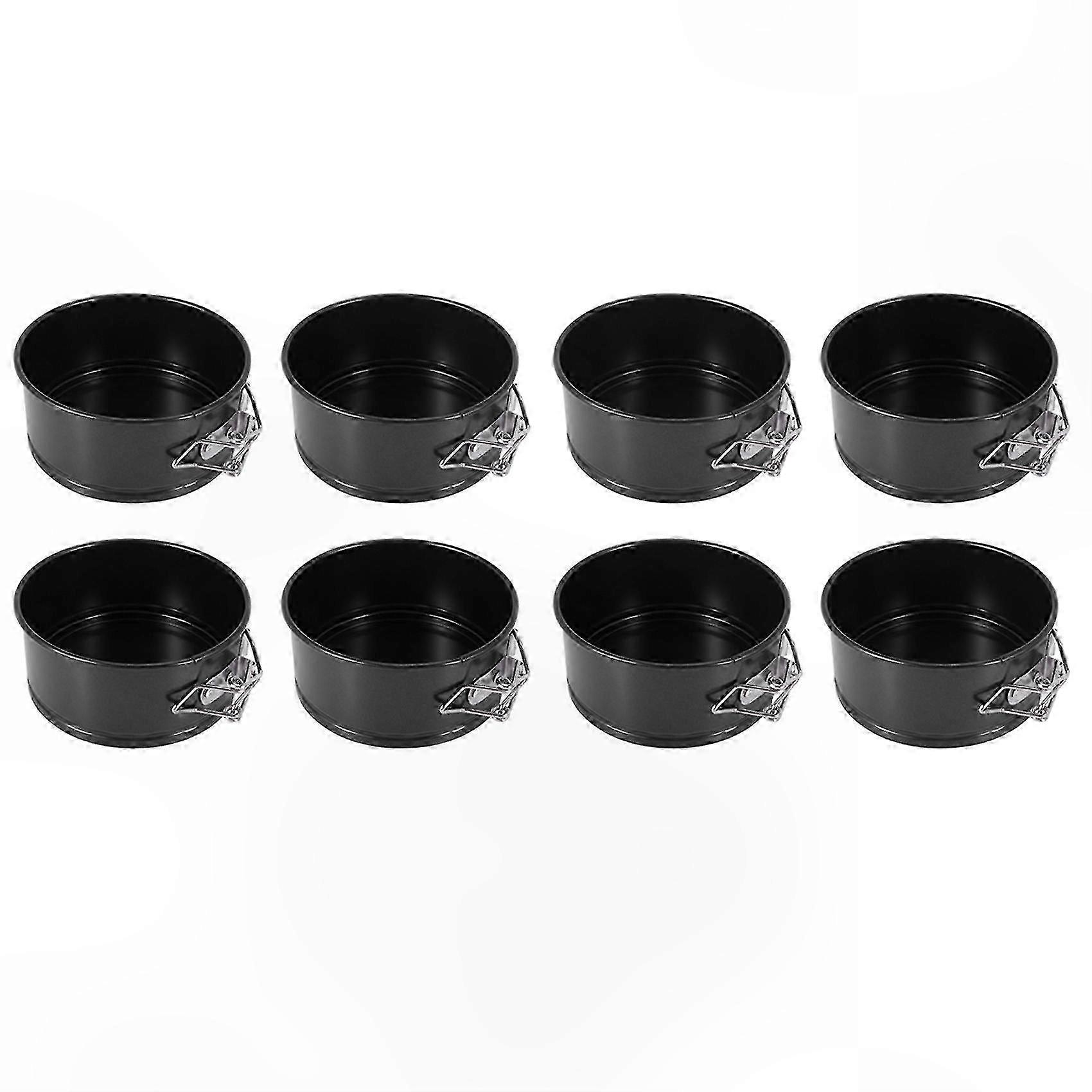 Set Mit 8 Mini-springformen (10 Cm Durchmesser) – Antihaftbeschichtete Backformen Für Einzelne Käsekuchen, Desserts Und Pizzen