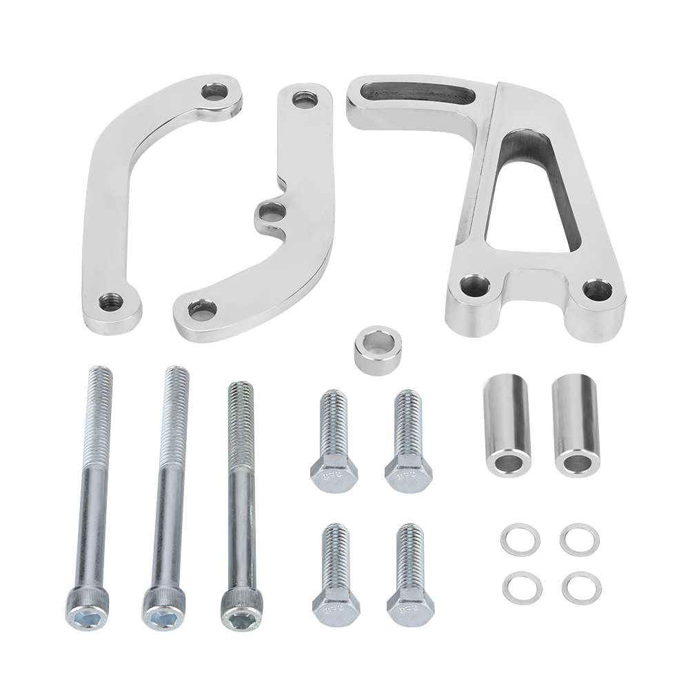Montagehalterung Aus Polierter Aluminiumlegierung Für Servolenkpumpe, Kompatibel Mit Sbc Chevy 262-400