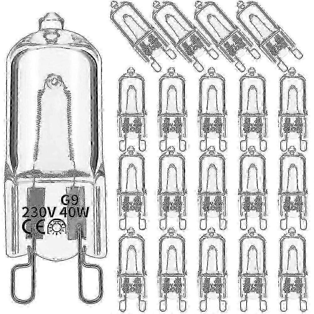 Packung Mit 20 G9-halogenlampen Mit Dimmer, 40 W Warmweiß 2800 K, Ideal Für Kronleuchter Und Leuchten