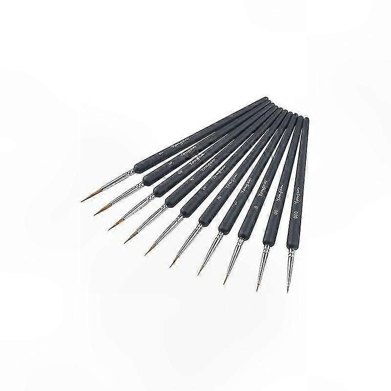 Set Mit 10 Aquarellpinseln – Verschiedene Größen Für Präzise Details Und Den Letzten Schliff (schwarz)