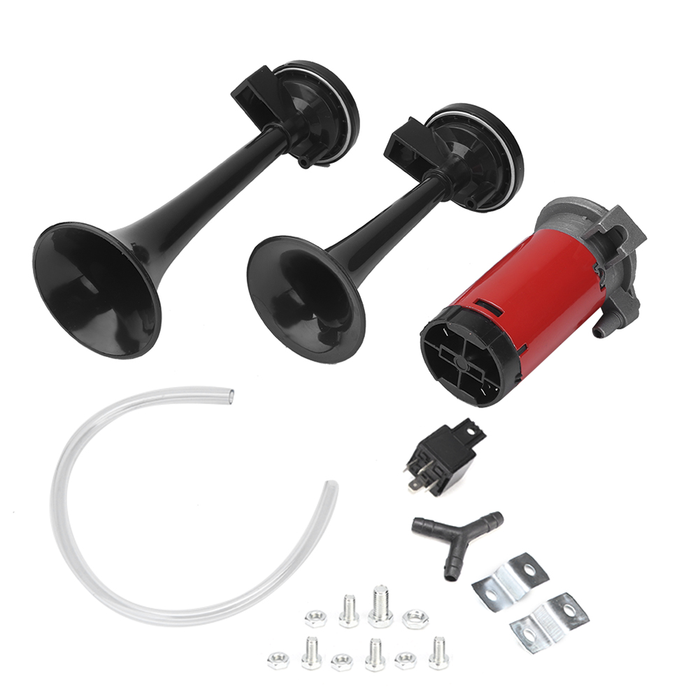 12v 120db Doppel-drucklufthupe Für Auto Und Motorrad, Leistungsstarke Hupe, Geeignet Für Alle 12v Modelle.