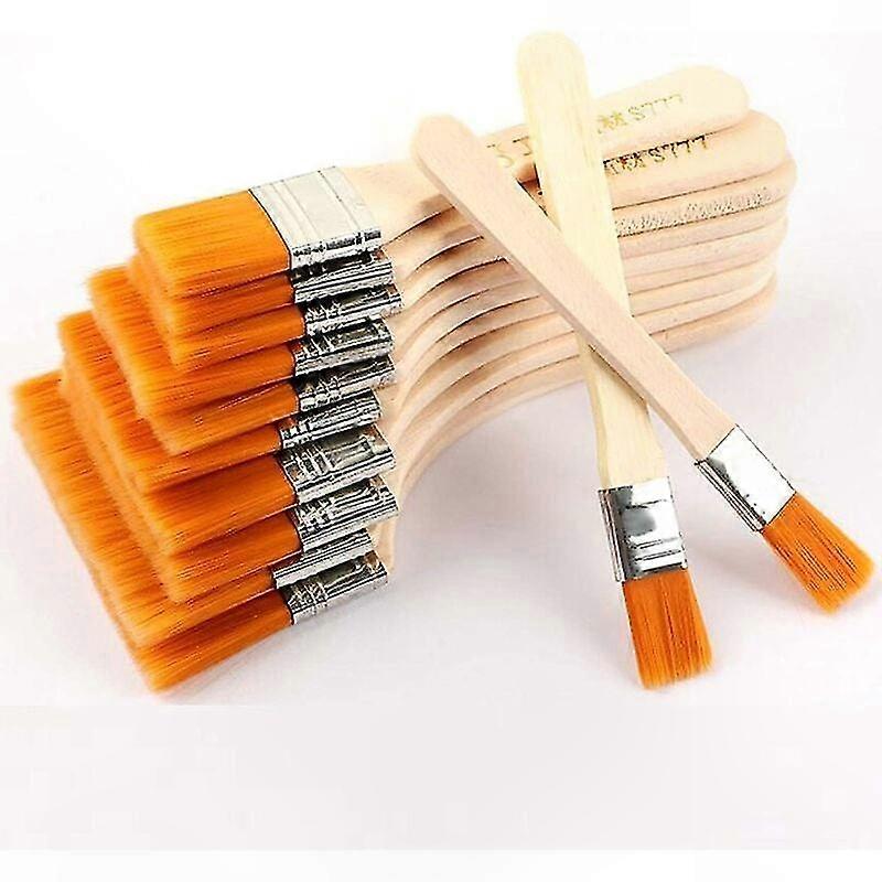 Großer, Flacher Acrylpinsel, Holzgriff, Professionelles Nylon Für Kunstmalerei Und Bastelarbeiten
