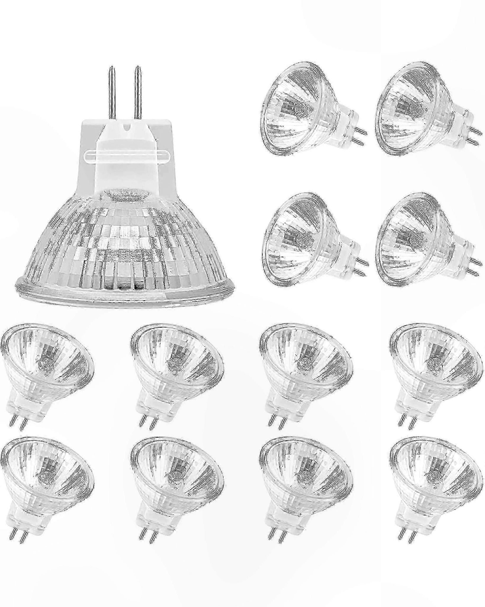 Packung Mit 12 Mr11 Gu4 Halogenlampen, 20w 12v, Warmweiß 2700k, Dimmbar, Ideal Für Deckenspots