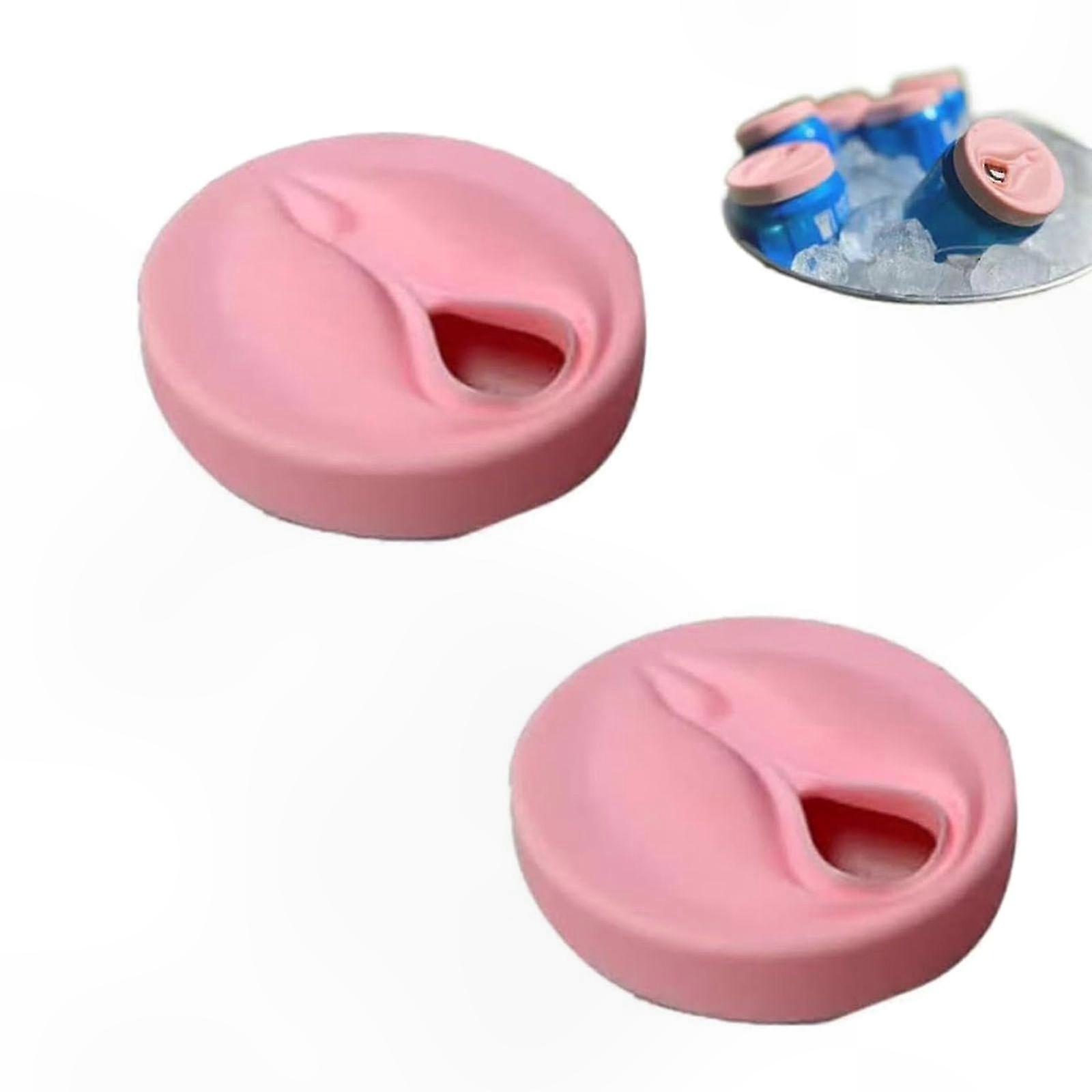 Set Mit 2 Pinkfarbenen Silikon-dosendeckeln – Wiederverwendbare, Auslaufsichere Verschlüsse Für 355-ml-dosen, Ideal Für Partys, Als Geschenk Und Als Getränkeaccessoire.