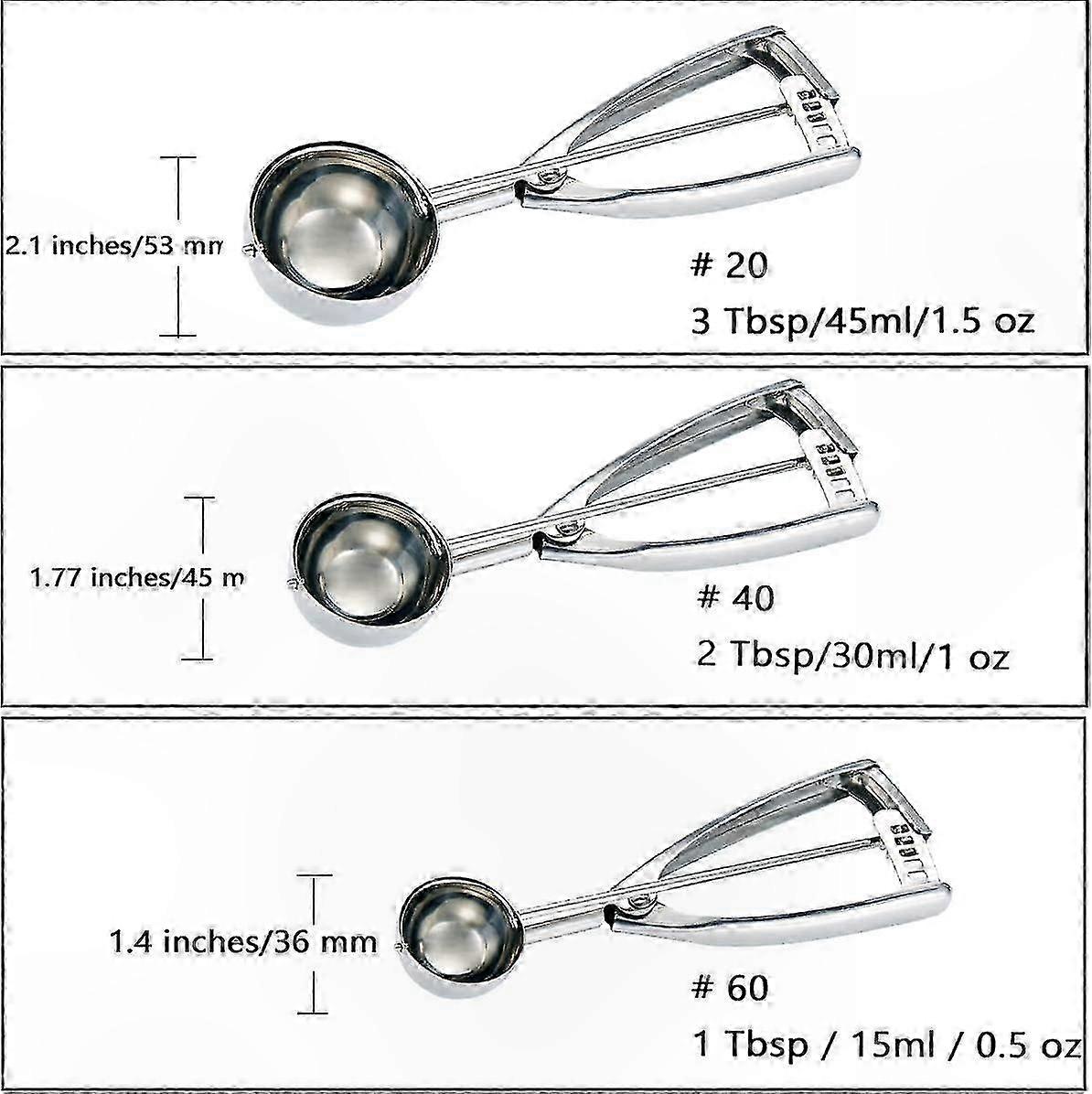 Backlöffel-set Mit 3 Größen – 1 Esslöffel, 2 Esslöffel, 3 Esslöffel – Vielseitiges Küchenutensil Für Kekse Und Andere Zubereitungen