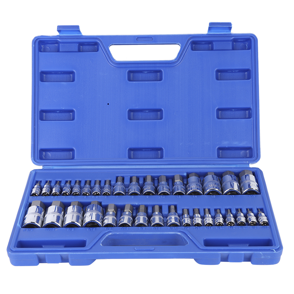 Set Mit 34 Sechskant-schlagbits (1/2 Zoll, 1/4 Zoll, 3/8 Zoll) Mit Adaptern Für Steckschlüssel Und Schraubendreher, Elektrowerkzeuge