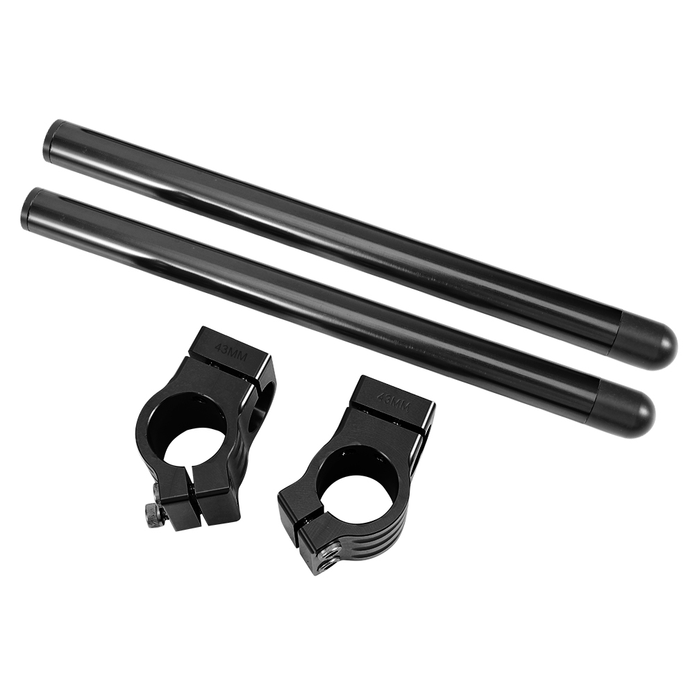 Universeller 43-mm-motorradlenker Aus Schwarzem Aluminium Mit Clip-on-gabelgriff-set