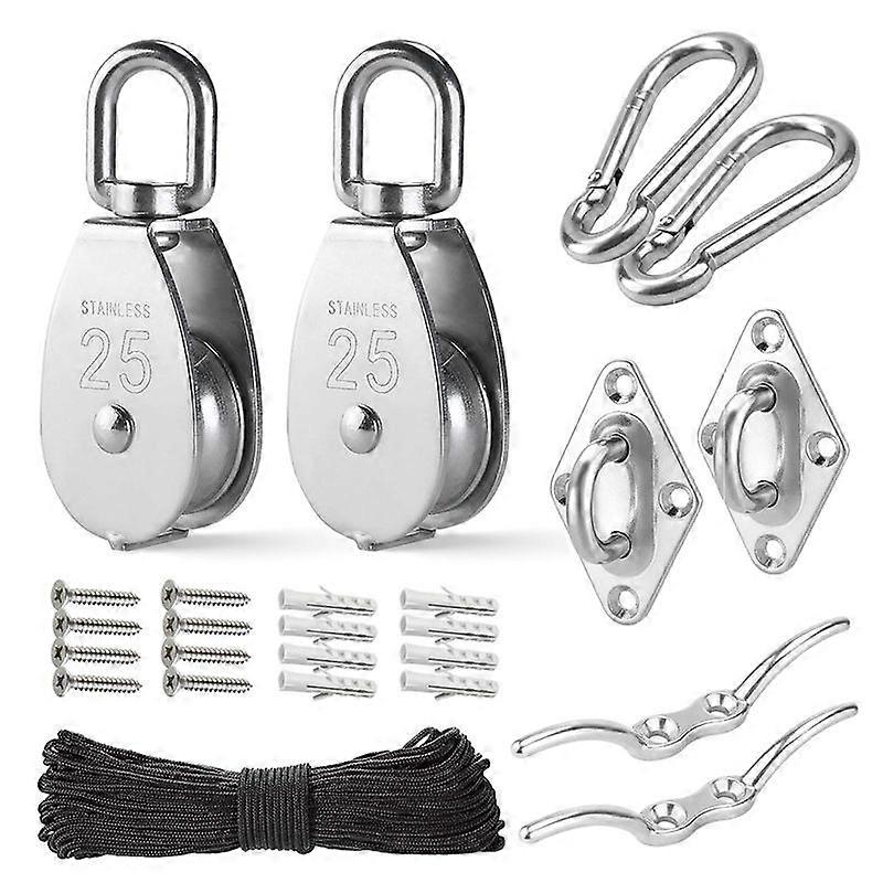 M25 Umlenkrolle Mit Seil Und Haken, Diy-hebezeugset, Hochleistungs-umlenkrolle, Hohe Tragfähigkeit, Komplettes Set Für Handwinde, Für Den Heim- Und Werkstattgebrauch.