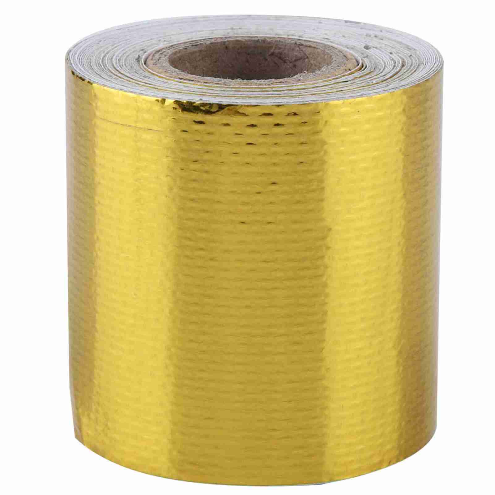 Goldfarbener, Reflektierender Aluminiumklebestreifen Für Den Thermischen Schutz Von Kraftfahrzeugen, 5 M X 5 Cm, Hitzebeständige Isolierfolie.