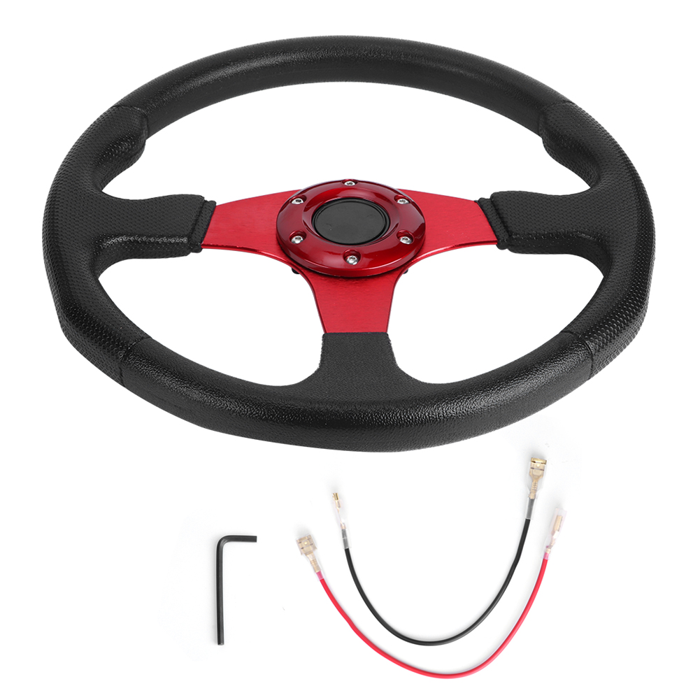 350 Mm (14 Zoll) Sport-rennlenkrad, Tiefe Schalenform, 6-loch-befestigung, Universelles Tuning-zubehör, Rot