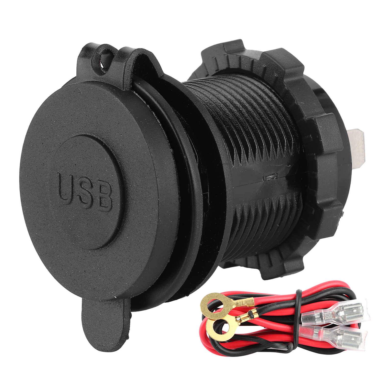 Schnelllade-kfz-ladegerät Mit Zwei Usb-anschlüssen (qc3.0) Und Touch-schalter (12–24 V) Für Boote, Motorräder, Quads Und Wohnmobile – Grüne Led-anzeige