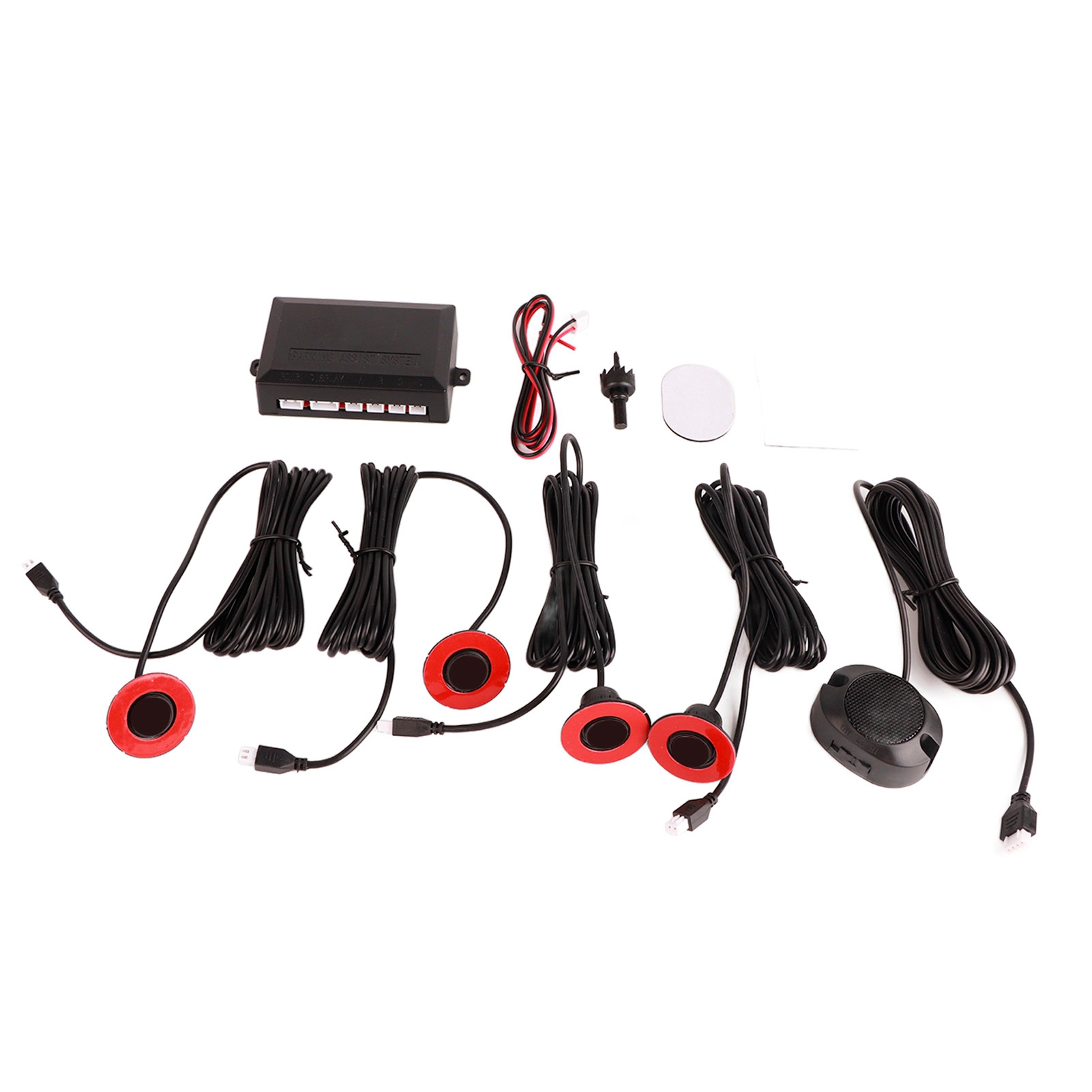 Integriertes 16,5-mm-rückfahrsensor-set Für Pkw, Einparkhilfe Mit Akustischer Warnung Und Zubehör, Schwarz.