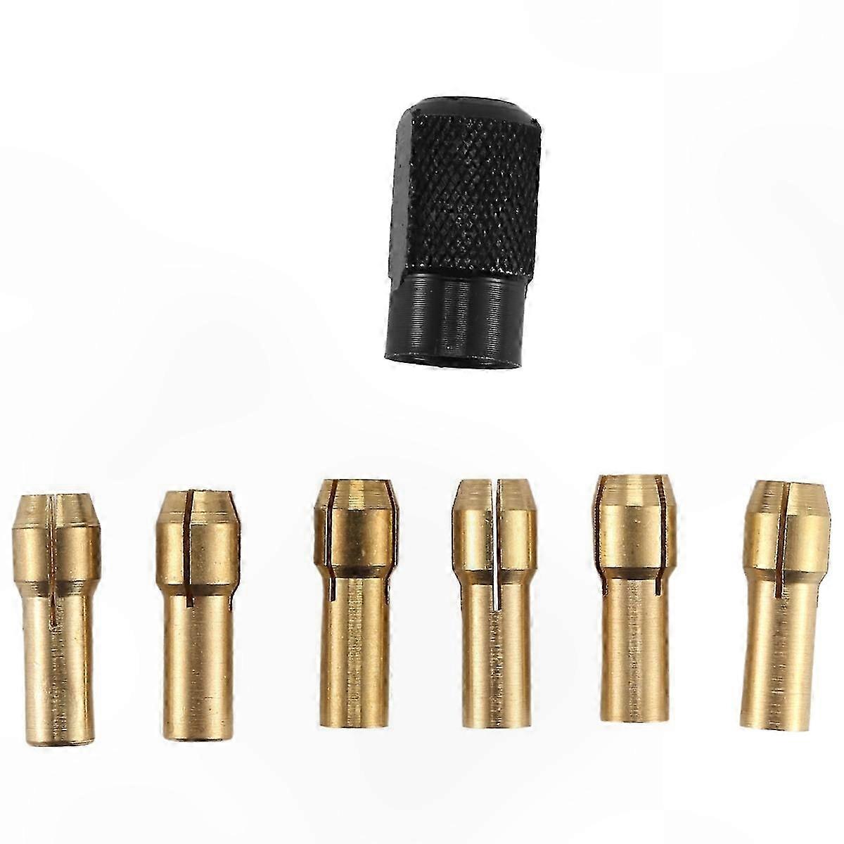 Satz Mit 6 Messing-spannzangen M8x0,75 Für Rotationswerkzeuge, Größen 1,0/1,6/2,0/2,4/3,0/3,2 Mm, Kompatibilität Geprüft, Präzisionszubehör.