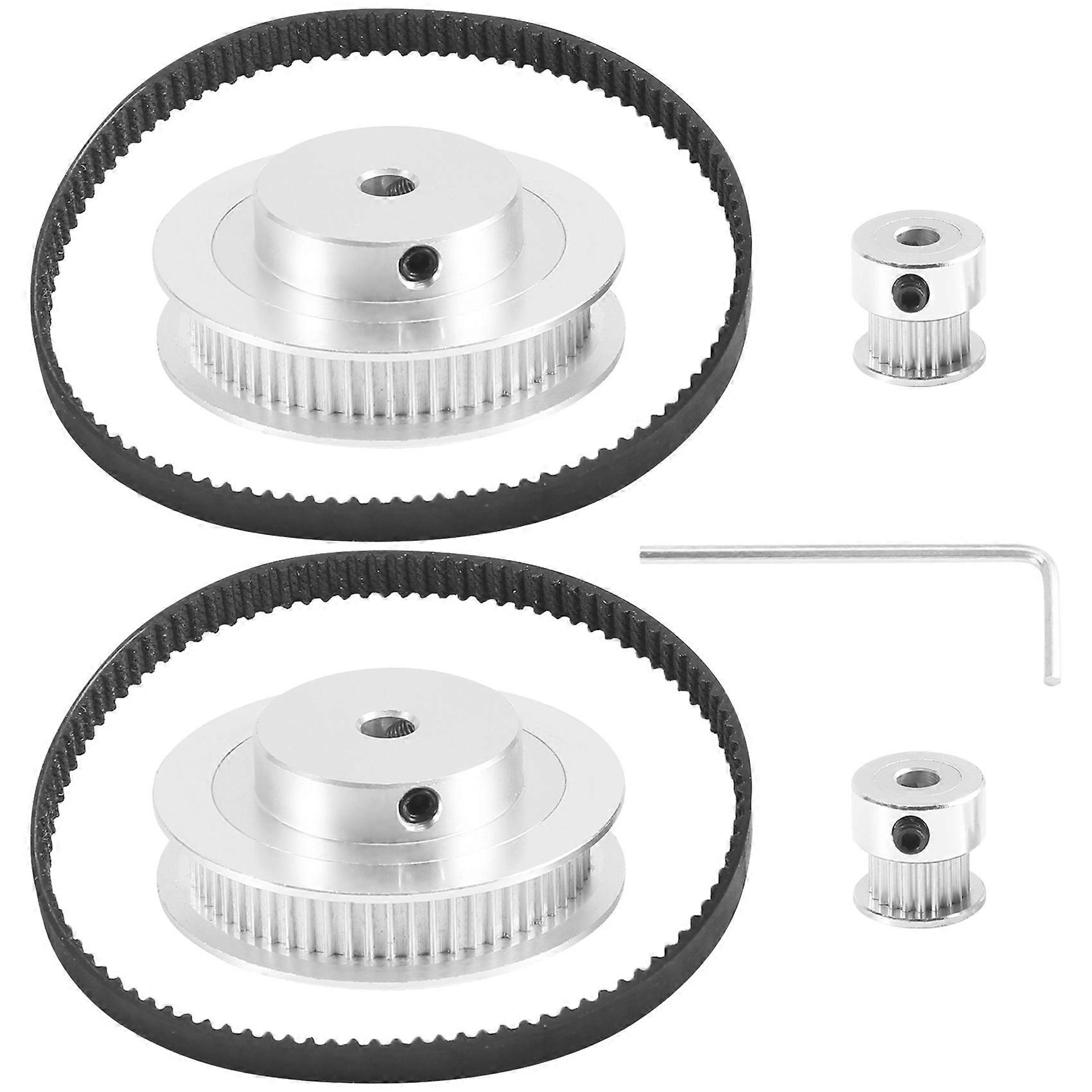 Satz Aus 2 Gezahnten Aluminium-riemenscheiben, 20 Und 60 Zähne, 5 Mm Bohrung, 6 Mm Breite, 2gt-riemen