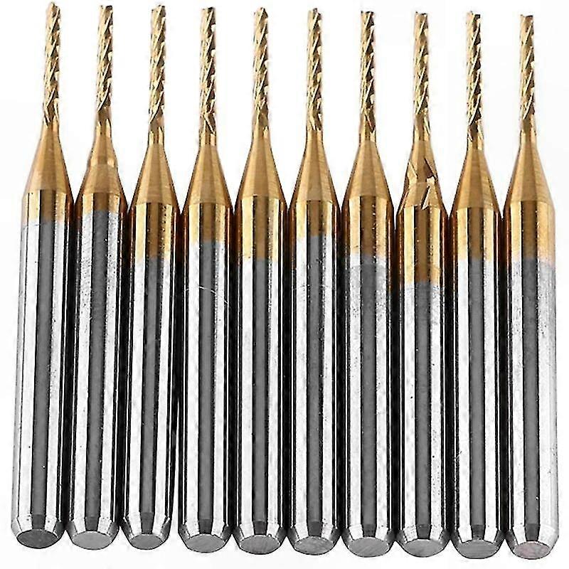 Vollhartmetall-schaftfräser Aus Titan, 10 Stück, Schaft 3,175 Mm, Schnittdurchmesser 1 Mm, Cnc-gravur Und -fräsen, Hochpräzises Fräswerkzeug.