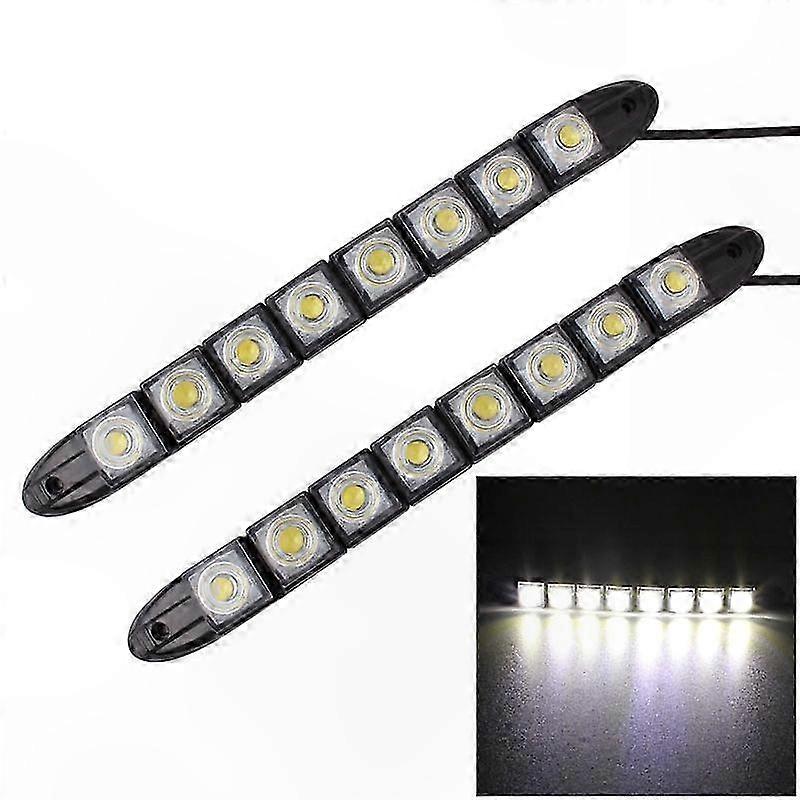 2er-pack Flexible Tagfahrlichter (4 W, 8 Leds, Smd 5050) Für Autos, 12 V Dc