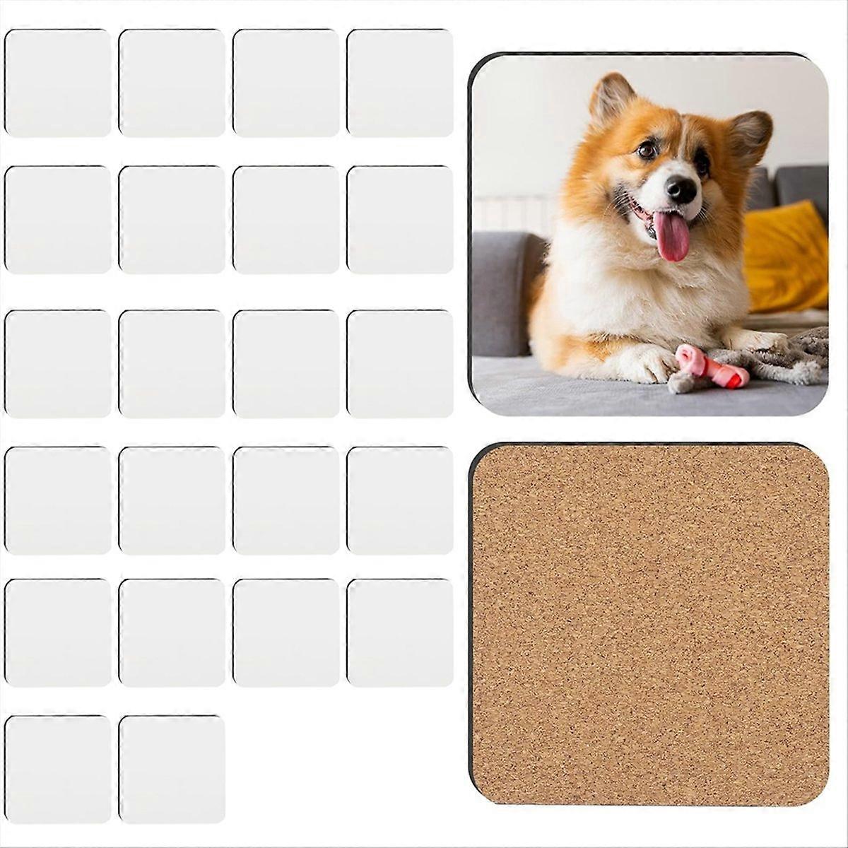 24 Unbedruckte, Sublimationsgeeignete Becherhalter Aus Mdf-hartholz, Runde Halterungen Für Individuelle Gestaltung, 24er-set
