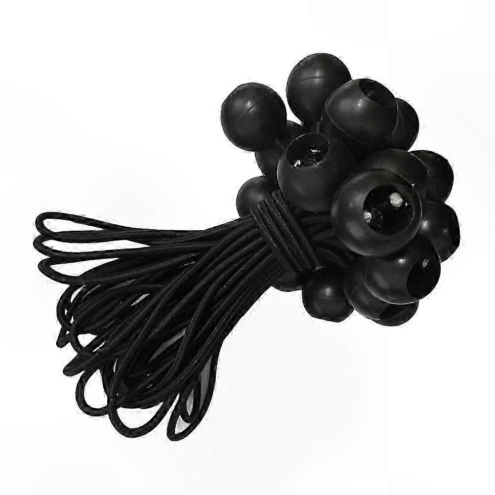 Hochelastische, Dehnbare Zeltschnur, 15 Cm Lange Schwarze Kugelbinder, 25er-packung Für Camping Und Outdoor-aktivitäten.