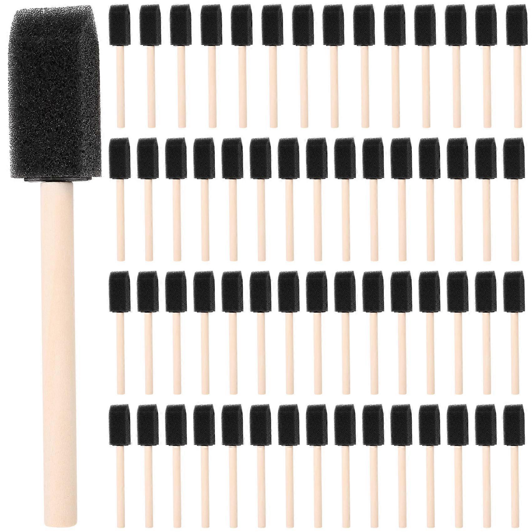 Set Mit 60 Schaumstoffpinseln, 2,5 Cm Langer Holzgriff, Ideal Für Kinder, Malsets, Einweg-schwammpinsel