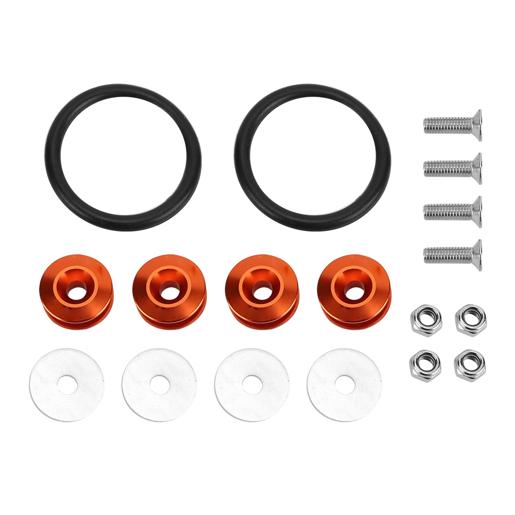 Orangefarbenes Set: Schnellverschluss-gummiring-set Für Stoßstangen, Kofferraumdeckel Und Kotflügel (farbige Befestigungselemente)