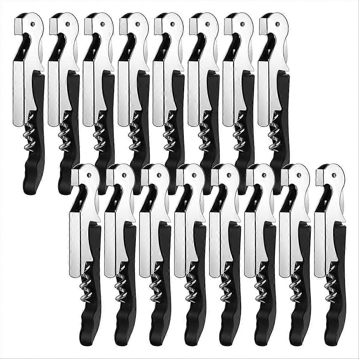 16 Schwarze Korkenzieher, Set Mit 16 Reise-sommelier-flaschenöffnern, Tragbarer Schraubverschluss-weinöffner, Weinkellerzubehör, Servierwerkzeug