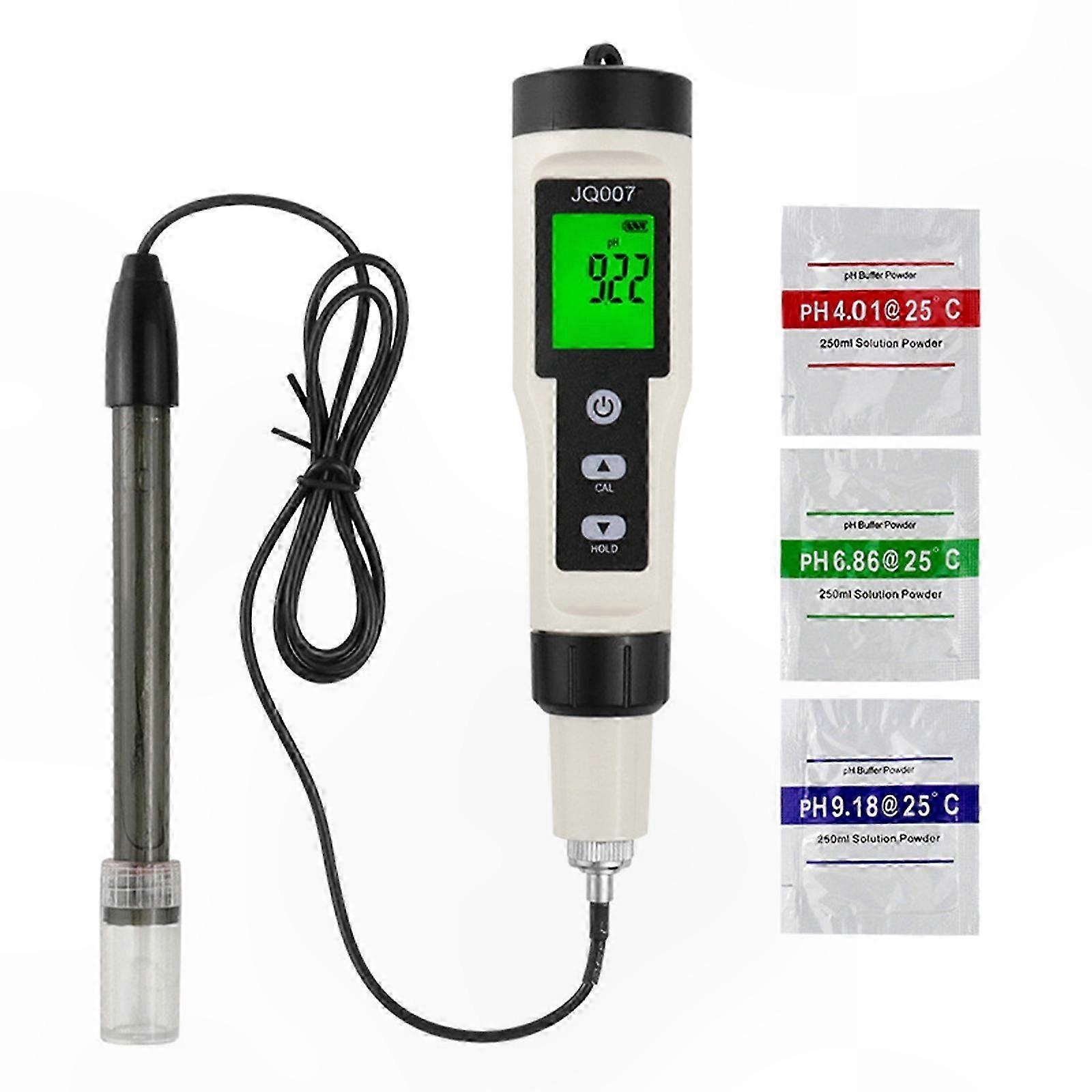 Hochempfindliches Ph-wasserqualitätsmessgerät Mit Hintergrundbeleuchtetem Display, Präzisem Säuremessgerät Und Kalibrierpulver-set Für Erhöhte Genauigkeit
