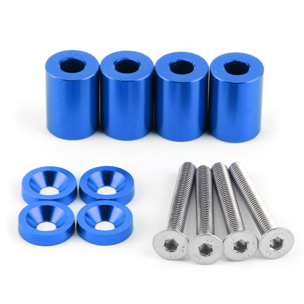 Schraubensatz Für Motorhauben-distanzstücke Aus Aluminiumlegierung, Motorhauben-lüftungsschlitze, Teile Für Modifizierte Rennwagen, Blau.