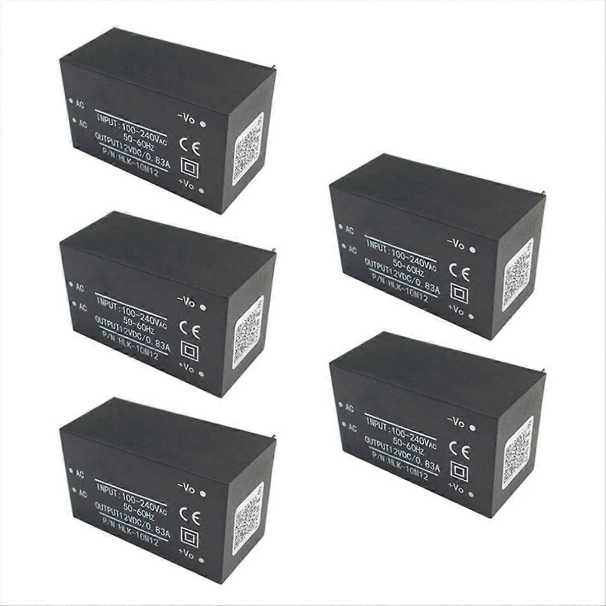 220-v-auf-12-v-10-w-netzteil, Ac/dc-wandlermodul, 5er-pack, Elektronischer Transformator Für Leds, Geringer Stromverbrauch, Hoher Wirkungsgrad, Für Industrie Und Haushalt