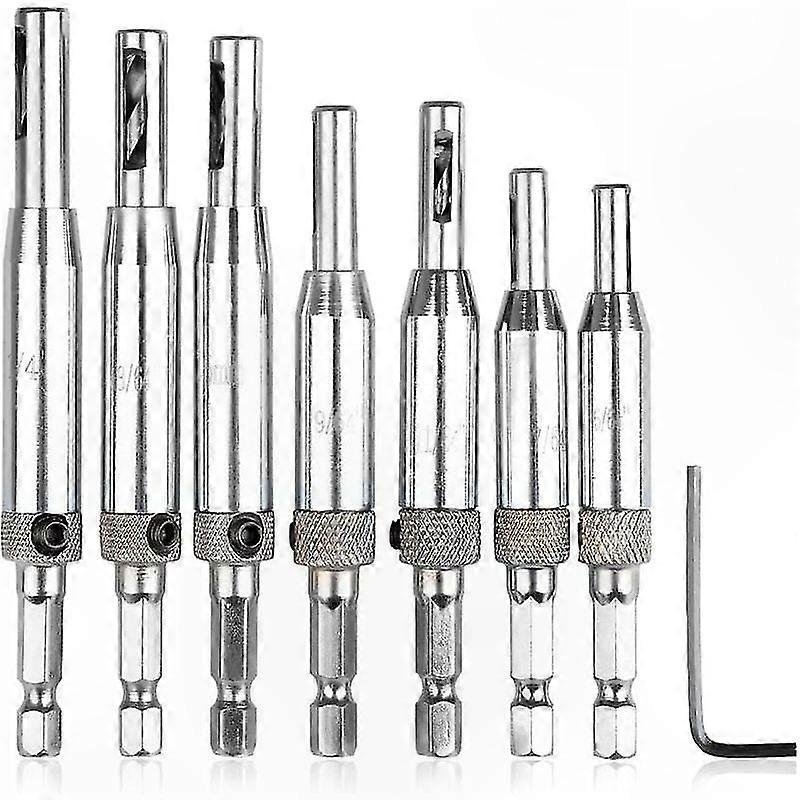 Set Mit 8 Scharnierbohrern Mit Selbstzentrierender Luftdüse, Inklusive Sechskantschlüssel, Langlebiges Bohrwerkzeug Für Optimale Genauigkeit.