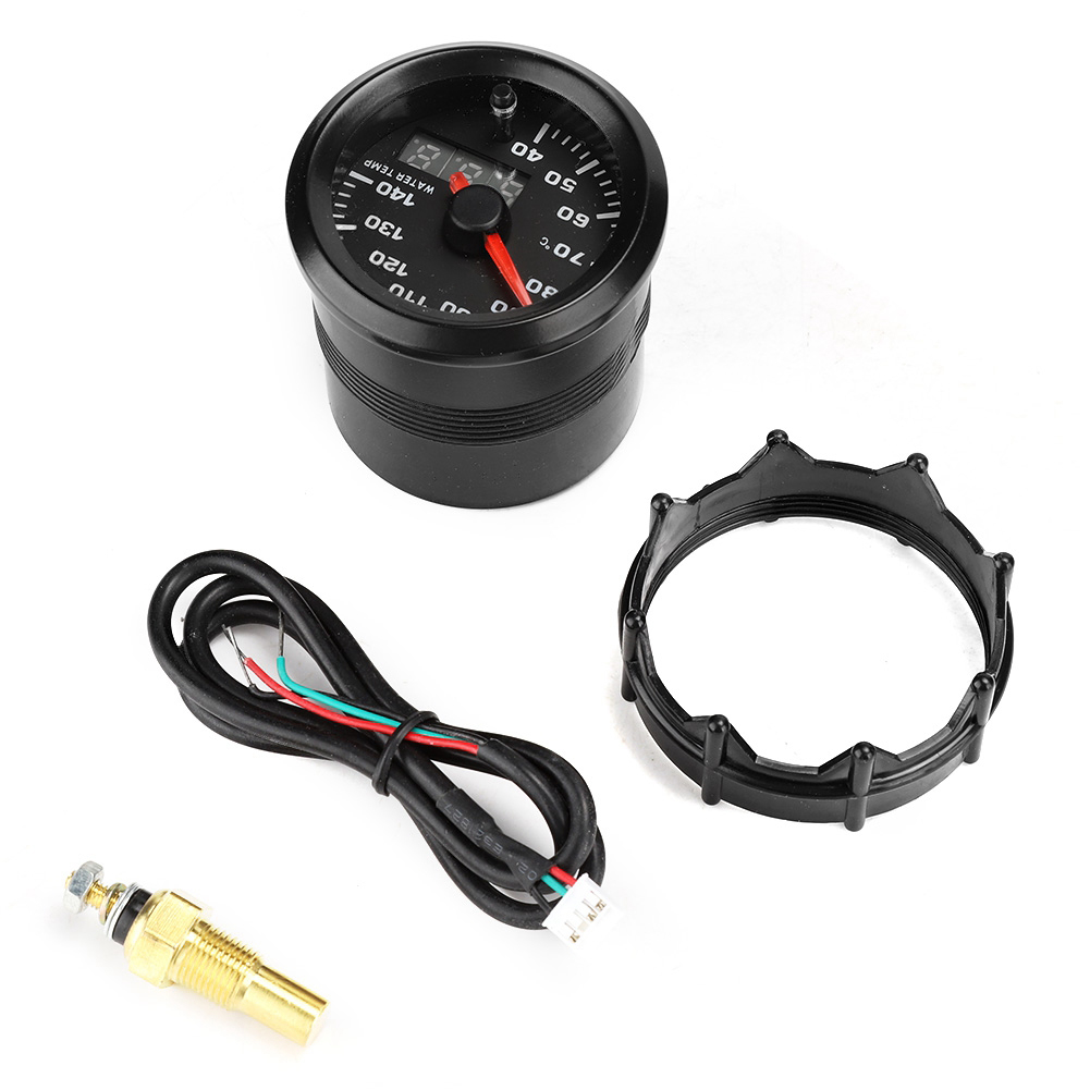 Wassertemperaturanzeige Für Autos 40-140℃ Mit Sensor, 7-farbiges Led-display 52mm/2 Zoll.