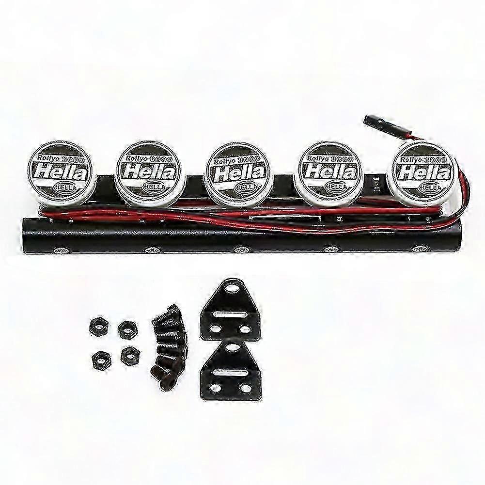 Runder Led-scheinwerfer Mit 5 Dachleuchten Für 1/10 Rc Crawler Trx4 Axial Scx10, Helle Offroad-suchscheinwerfer, Zubehör-beleuchtungsset