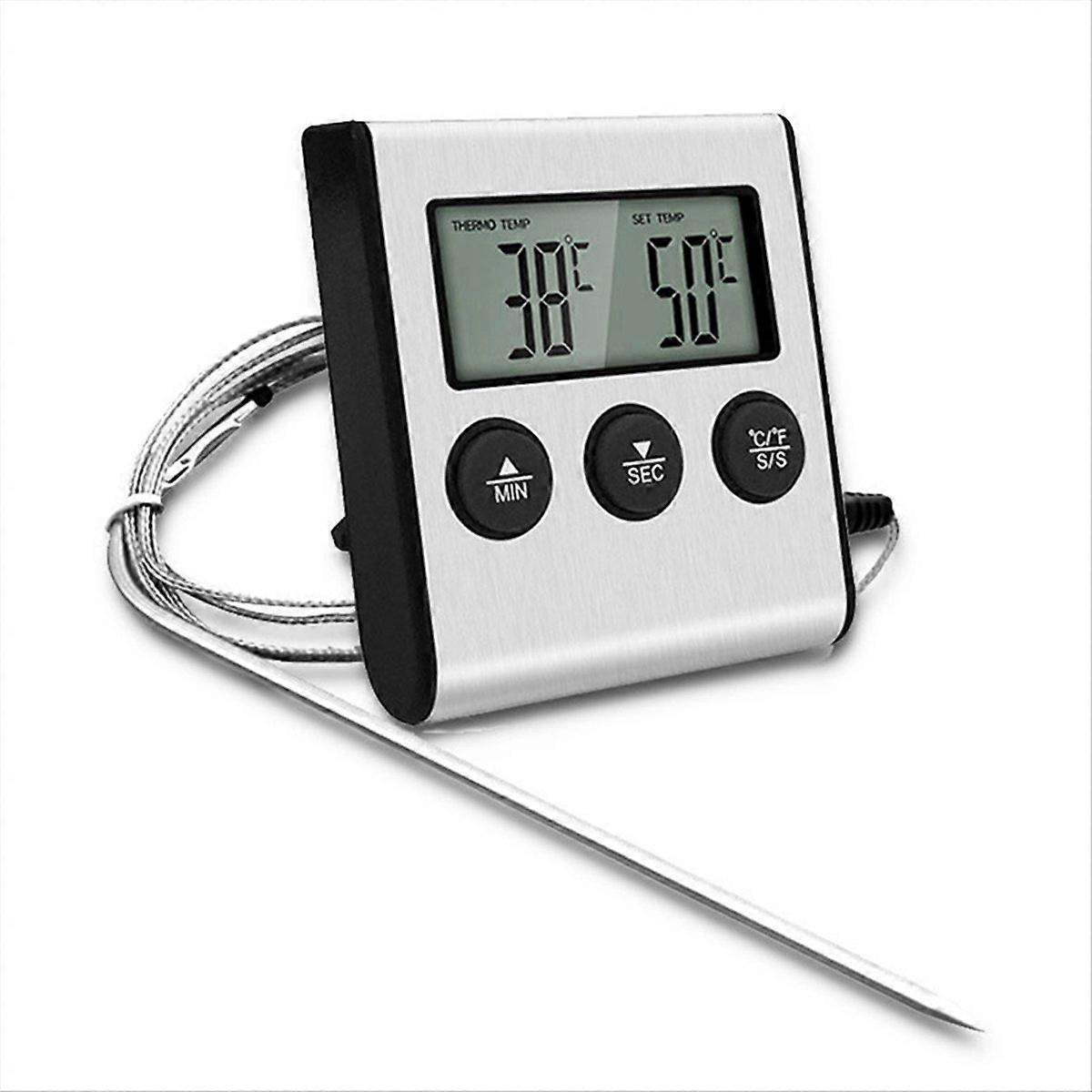 Digitales Küchenthermometer Für Grill, Backofen, Fleisch Und Grillrost – Lebensmitteltemperaturfühler Mit Wärmemessfunktion