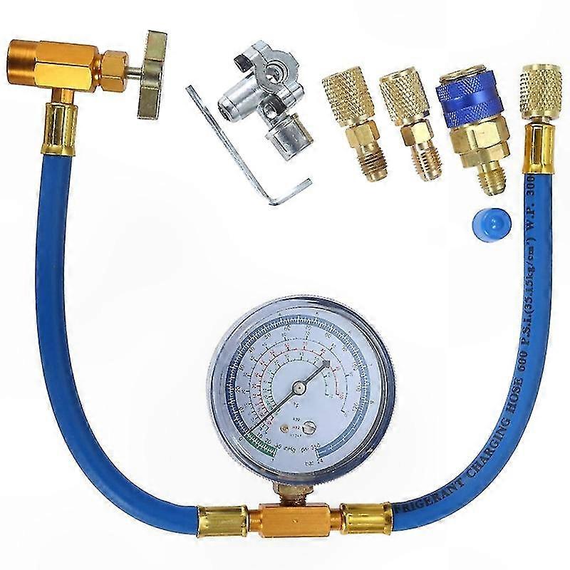 Kältemittel-nachfüllschlauch Mit Manometer Für R134a- Und R-12-systeme – Kartuschenadapter Für Die Klimaanlagenwartung Im Lieferumfang Enthalten