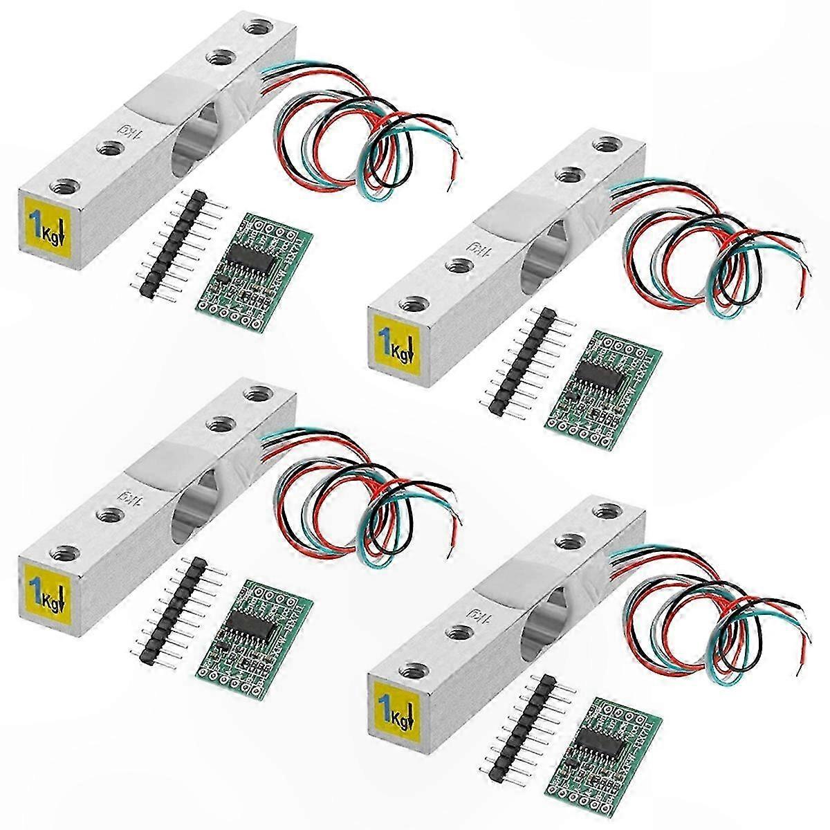 Digitale 1-kg-wägezelle – 4 Wägezellen Mit Hx711-verstärkermodul Für Druckmessung Und Wägeanwendungen