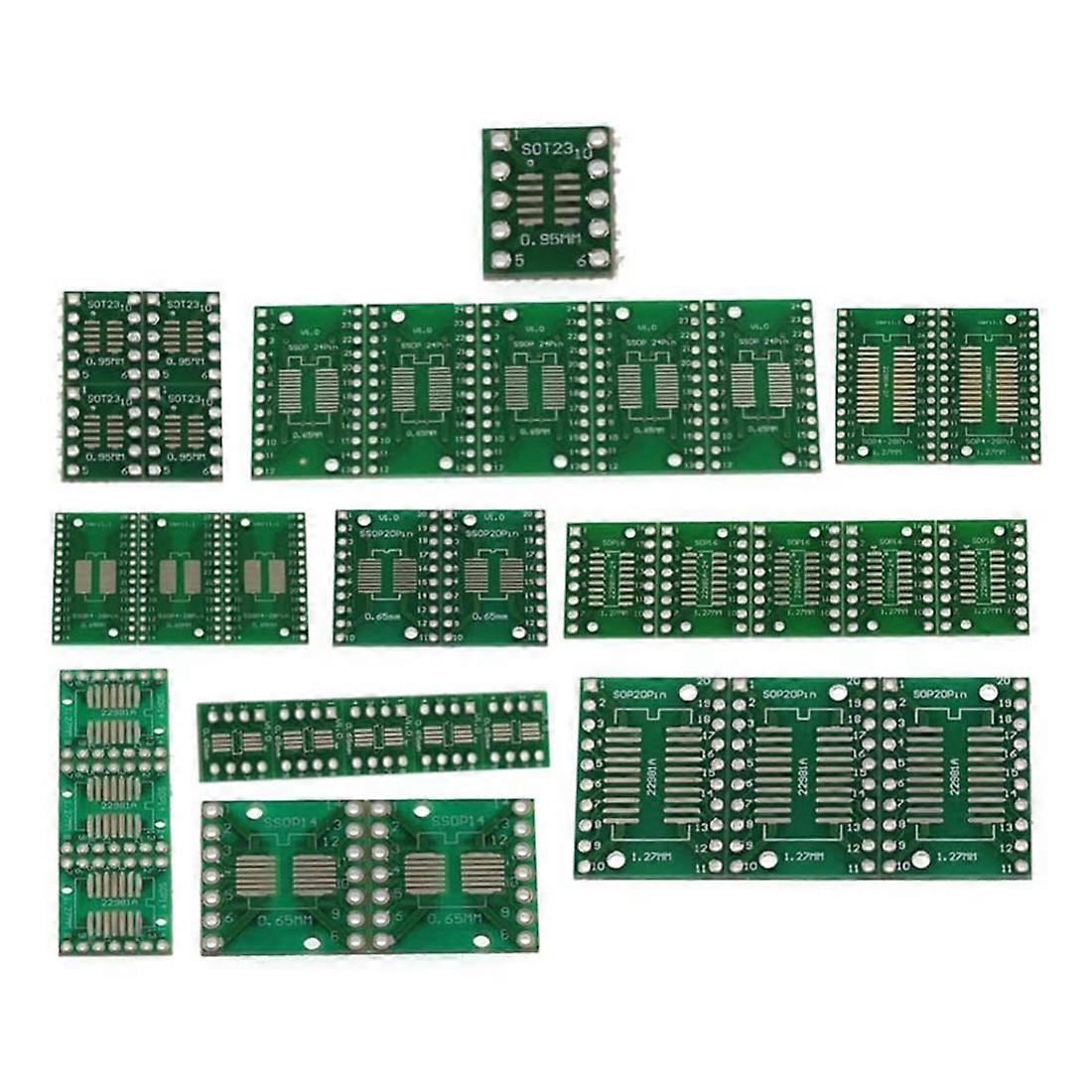 35-teiliges Smd-zu-dip-adapterset Für Leiterplatten, Sop-, Msop-, Ssop-, Tssop- Und Sot23-konverter, Größen 8, 10, 14, Leiterplatten