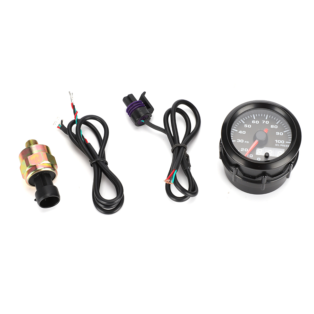 2-zoll-öldruckanzeige (52 Mm), Digitales 7-farben-led-messgerät Mit Sensor