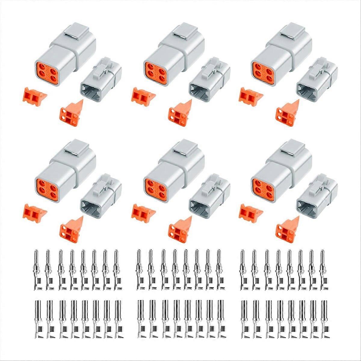 Satz Von 72 Deutsch Dtp-steckverbindern, Gestanzte Kontakte Awg 12, Teile Für Robuste Elektrische Verbindungen, Standarddurchmesser, Für Den Einsatz Im Automobil- Und Industriebereich.