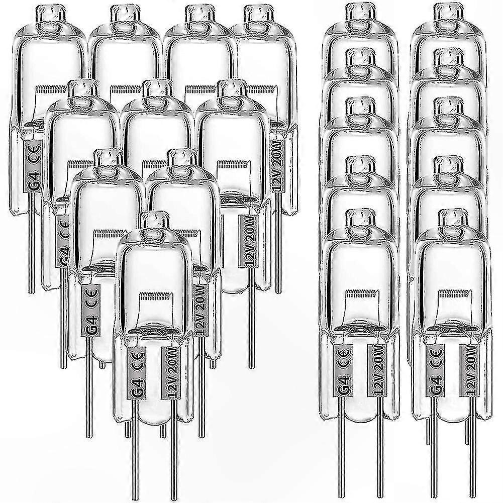 Packung Mit 20 G4-halogenlampen, 20 W, 12 V, Helle Beleuchtung Für Lampen Und Strahler