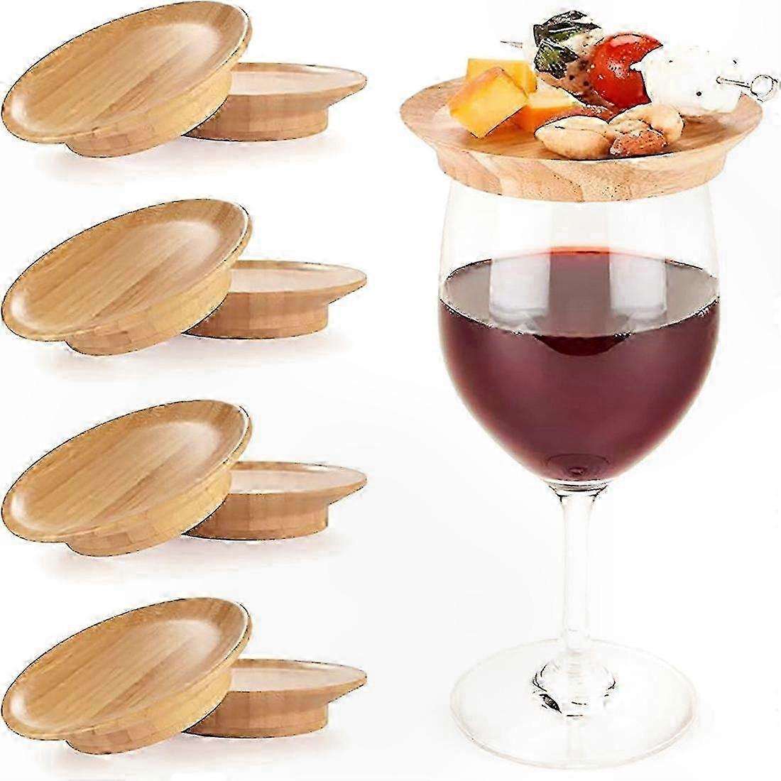 Set Mit 4 Dekorativen Bambusspießen Für Weingläser, 10 Cm, Wiederverwendbar Und Elegant