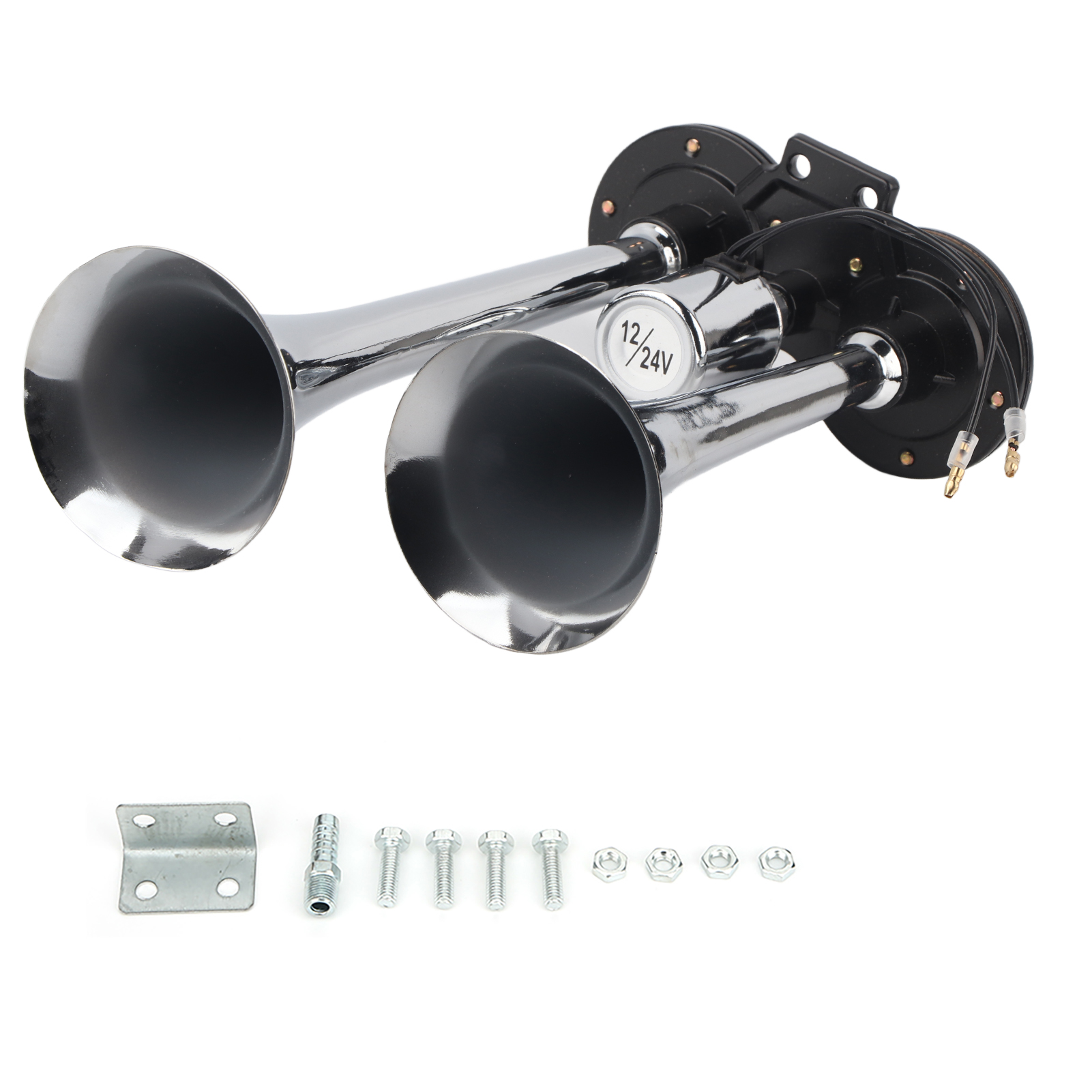 Universelle 130 Db Doppel-lufthupe (12 V/24 V) Für Auto, Lkw, Zug, Aus Metall Und Abs