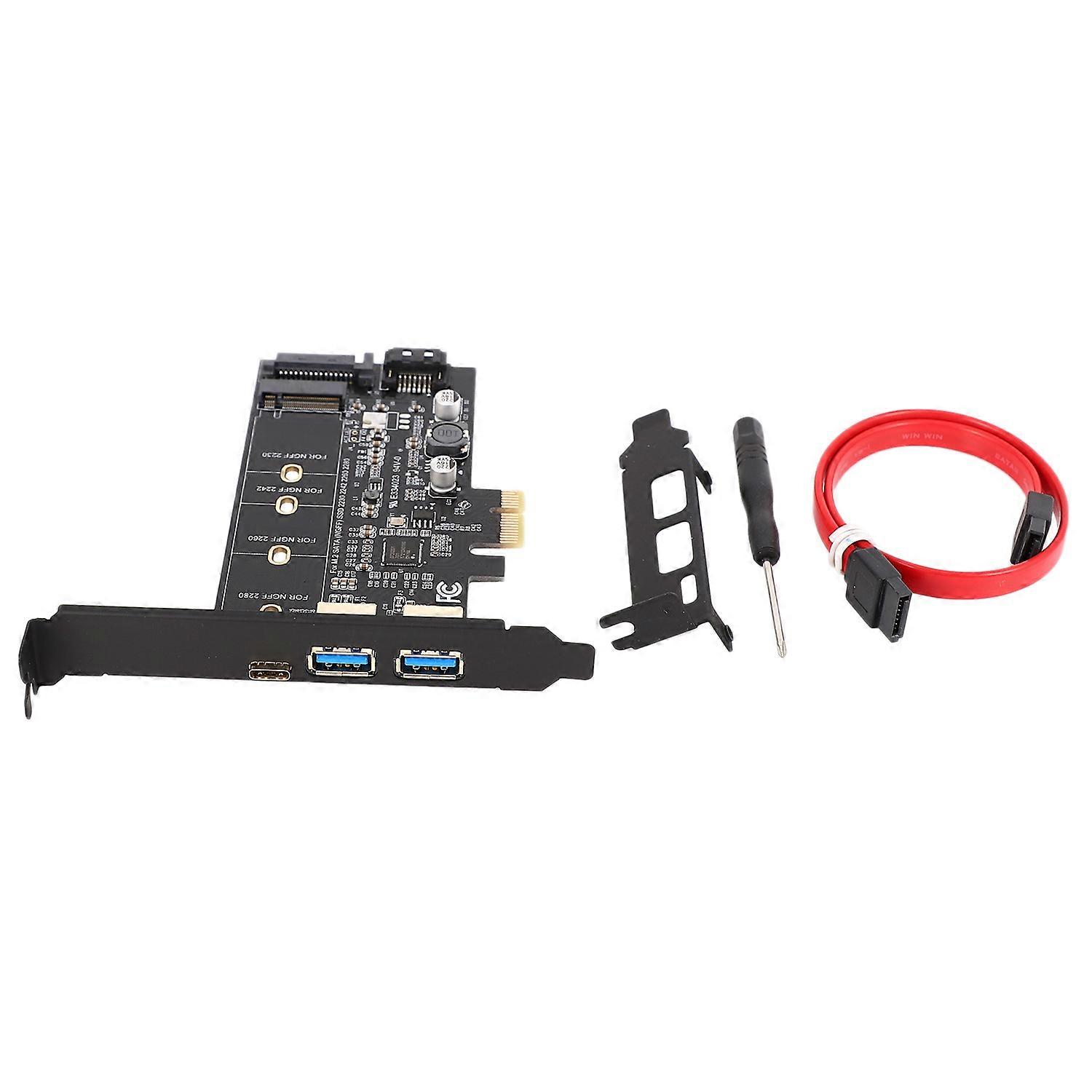 M.2 Pcie Usb3.0 Und Typ-c Adapter, Sata B Key Zu Pci-e Ssd, Dual Port Karte, M2 Modell, Pcie Kompatibel, Usb-c Und Usb 3.0 Anschluss, Ssd Adapter Kit.