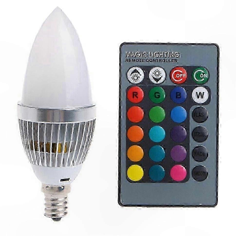 E14 Rgb Led-lampe Mit Fernbedienung Und Milchigem Schirm, Smarte Beleuchtungslösung Für Das Vernetzte Zuhause, 1 Stück, Milchweiß, Dimmbar, Für Den Innenbereich, Energiesparend.