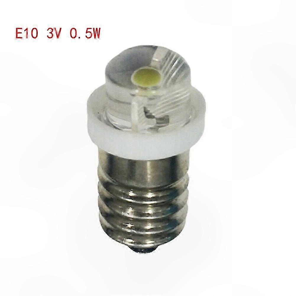 E10 Weiße Led-lampe 3/45/6v 0,5w 6000k Ersatzbirne Für Taschenlampe, Laterne