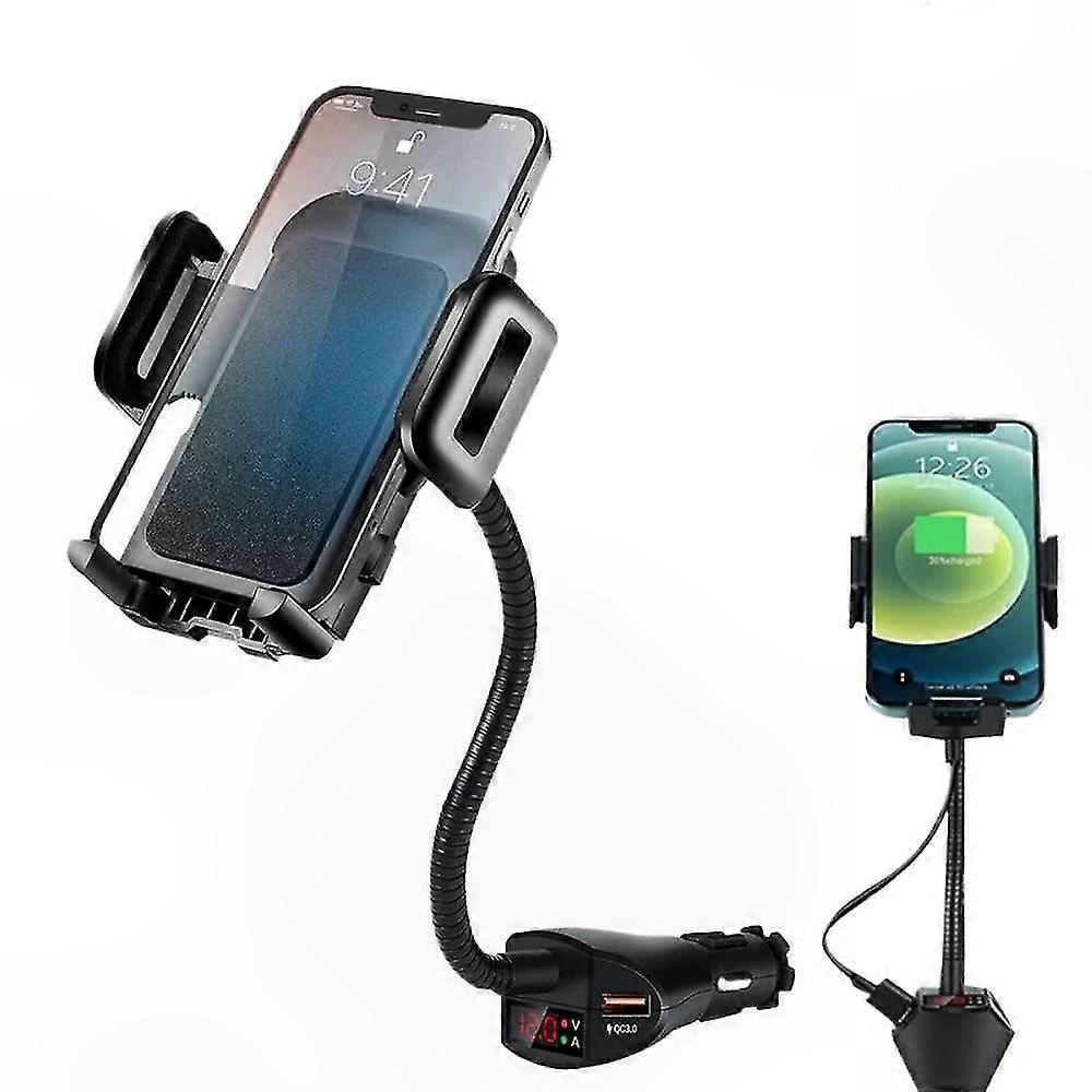 3-in-1-autohalterung: Handyhalterung, Dual-usb-ladegerät, Spannungsanzeige
