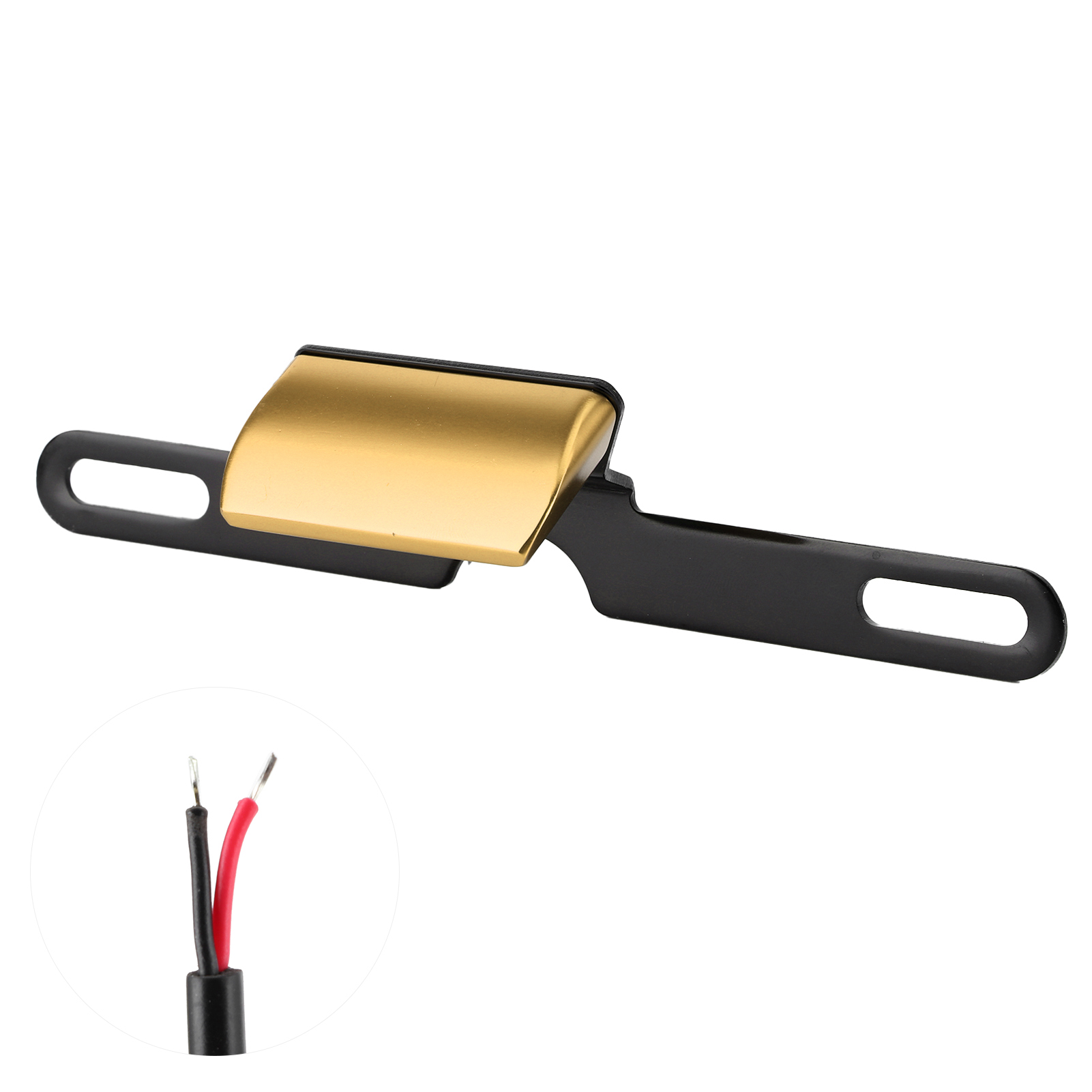Universelle Motorrad-lichtplatte Aus Cnc-gefrästem Aluminium, 6-led-rücklicht In Gold, Schwarze Kennzeichenbeleuchtung